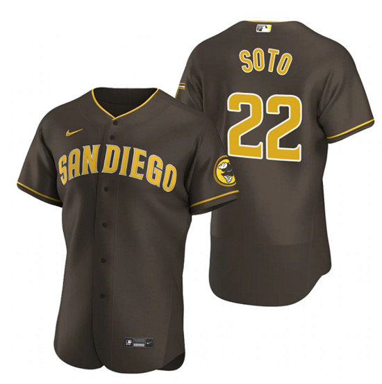 Men's San Diego Padres #22 Juan Soto Brown Flex Base Stitched Baseball Jersey